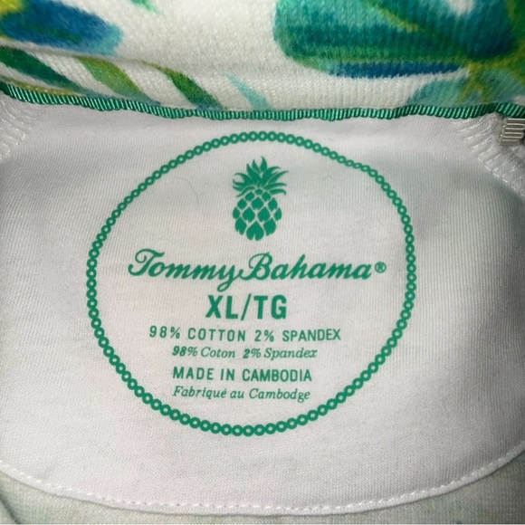TOMMY BAHAMA Aruba La Playa Palms Full-Zip Sweatshirt - XL White/Green - Picture 10 of 15